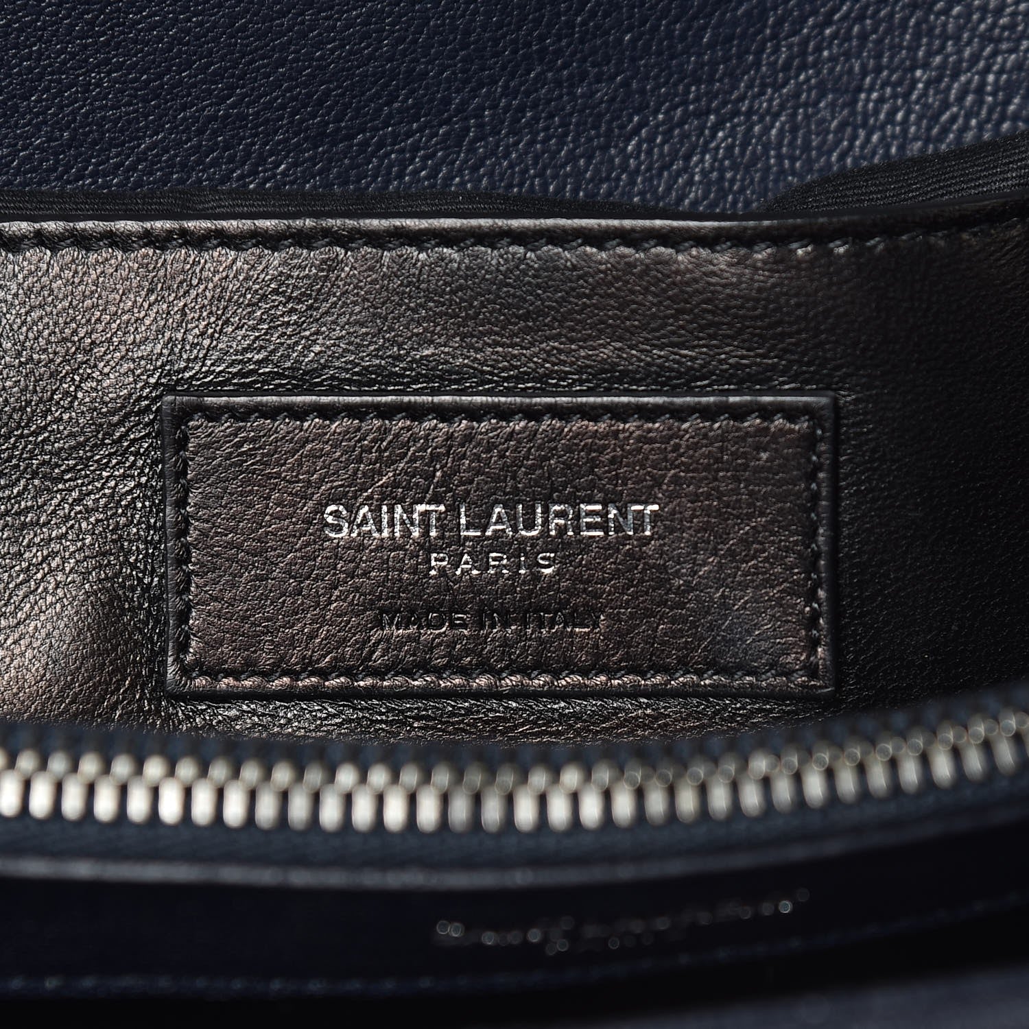 Saint Laurent Sheepskin Matelasse Chevron Monogram Large College Satchel Navy Blue 8 of 16