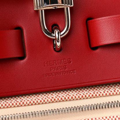 Hermes Vache Hunter Toile Pegase Pop Herbag Zip Retourne 31 PM Rouge Piment 7 of 10