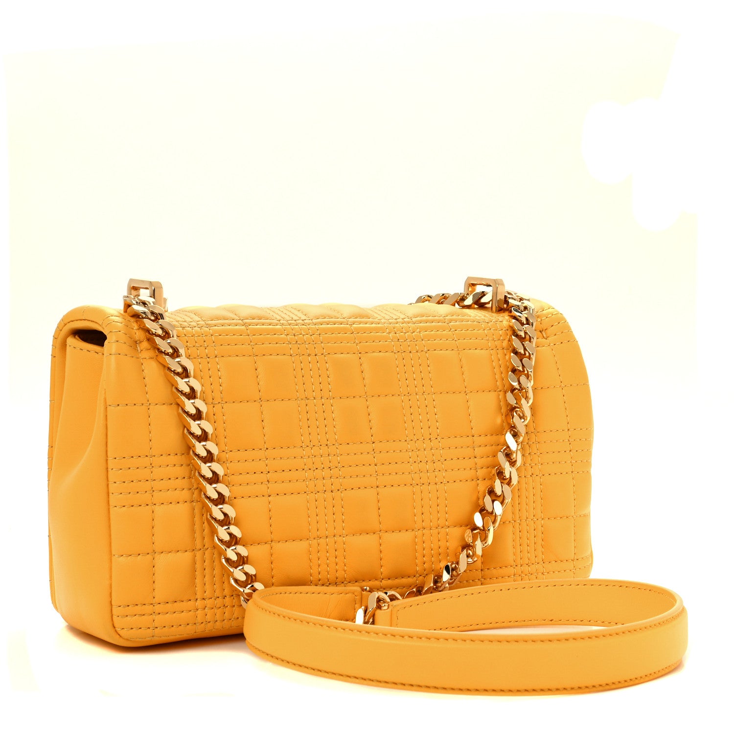 Burberry Lambskin Quilted Small Lola Bag Deep Saffron 2 of 11