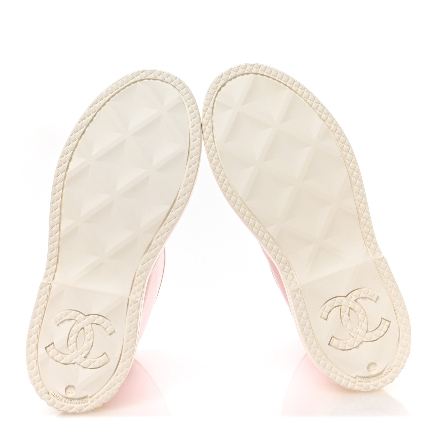 Chanel Caoutchouk CC High Boots 38 Light Pink White 6 of 9