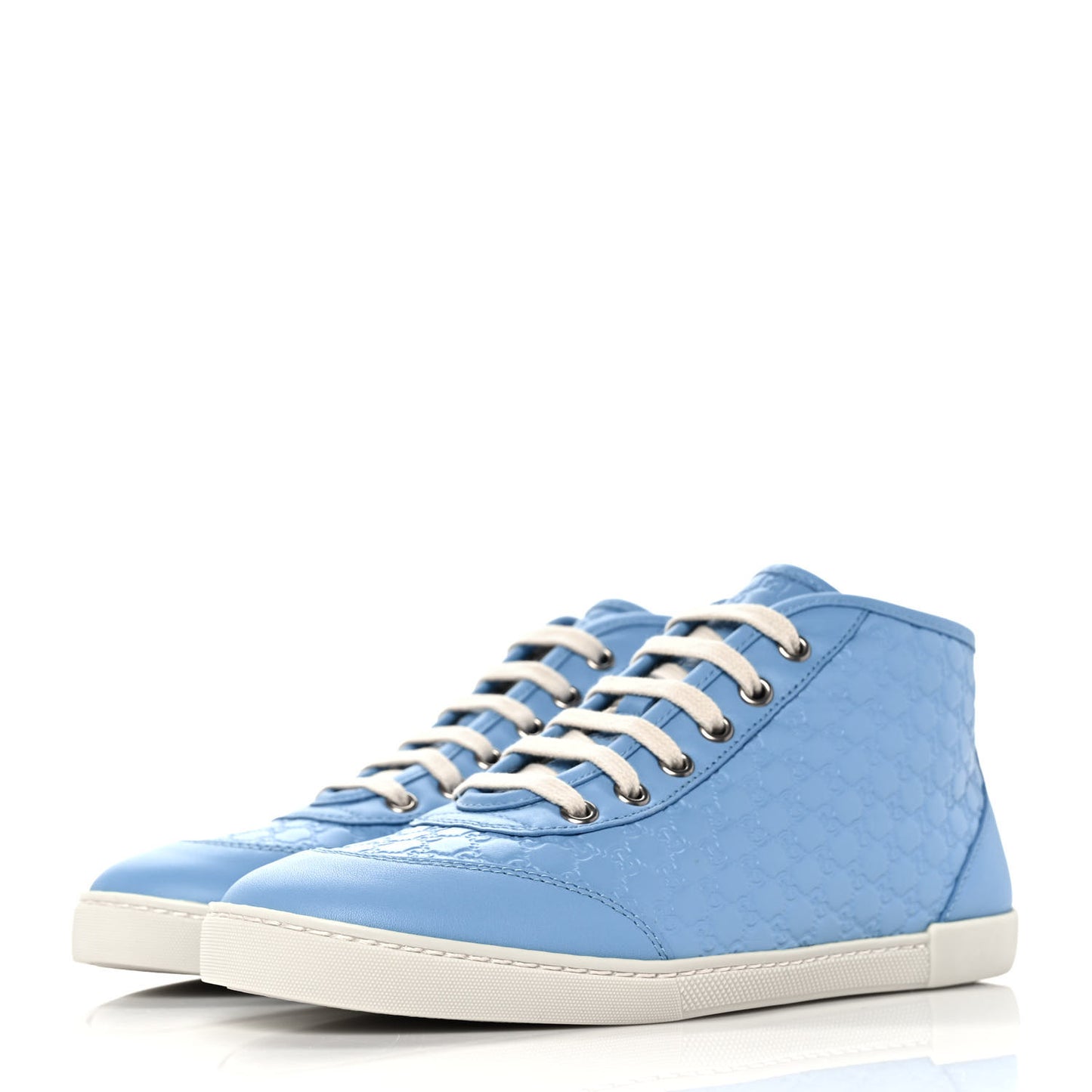 Microguccissima Womens High Top Sneakers 36 Mineral Blue