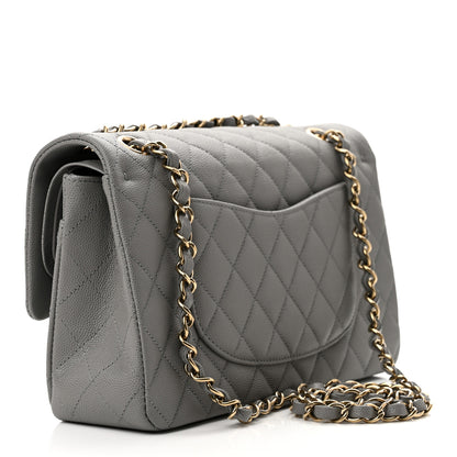 Chanel Caviar Quilted Medium Double Flap Grey 2 of 10