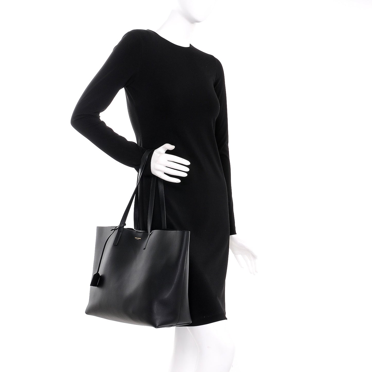 Calfskin Large Shopping Tote Black