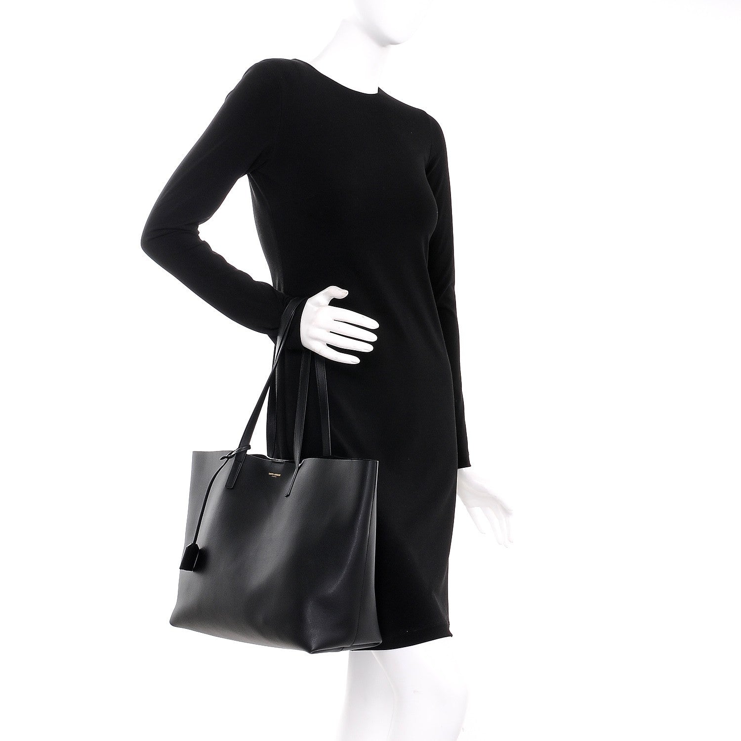 Saint Laurent Calfskin Large Shopping Tote Black 2 of 9
