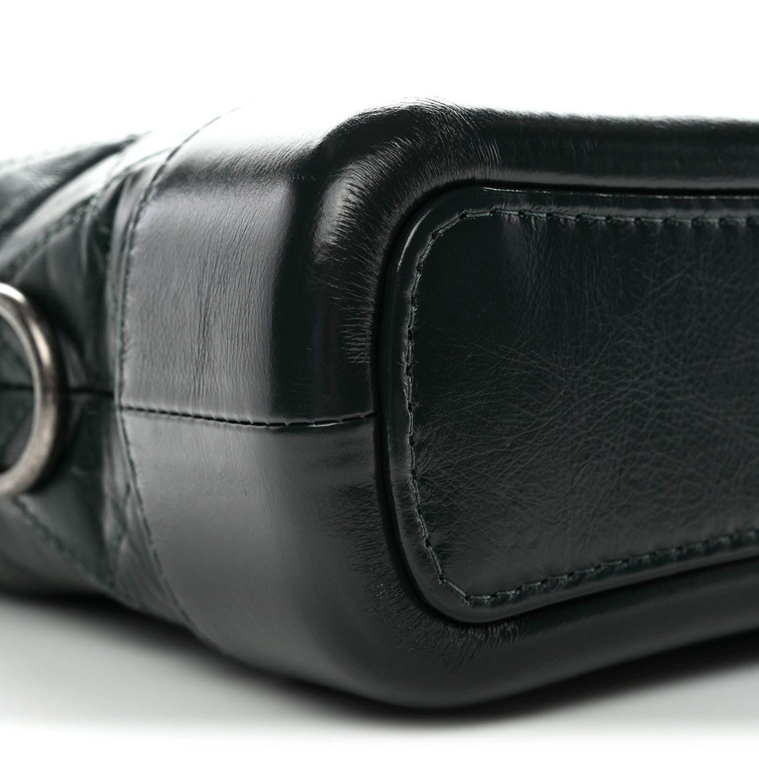 Chanel Aged Calfskin Quilted Small Gabrielle Hobo Dark Green 10 of 13