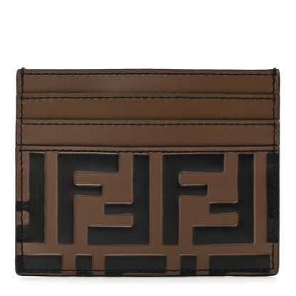 Fendi Vitello Cruise Bi-Color FF 1974 Embossed Card Holder Maya Black 1 of 7
