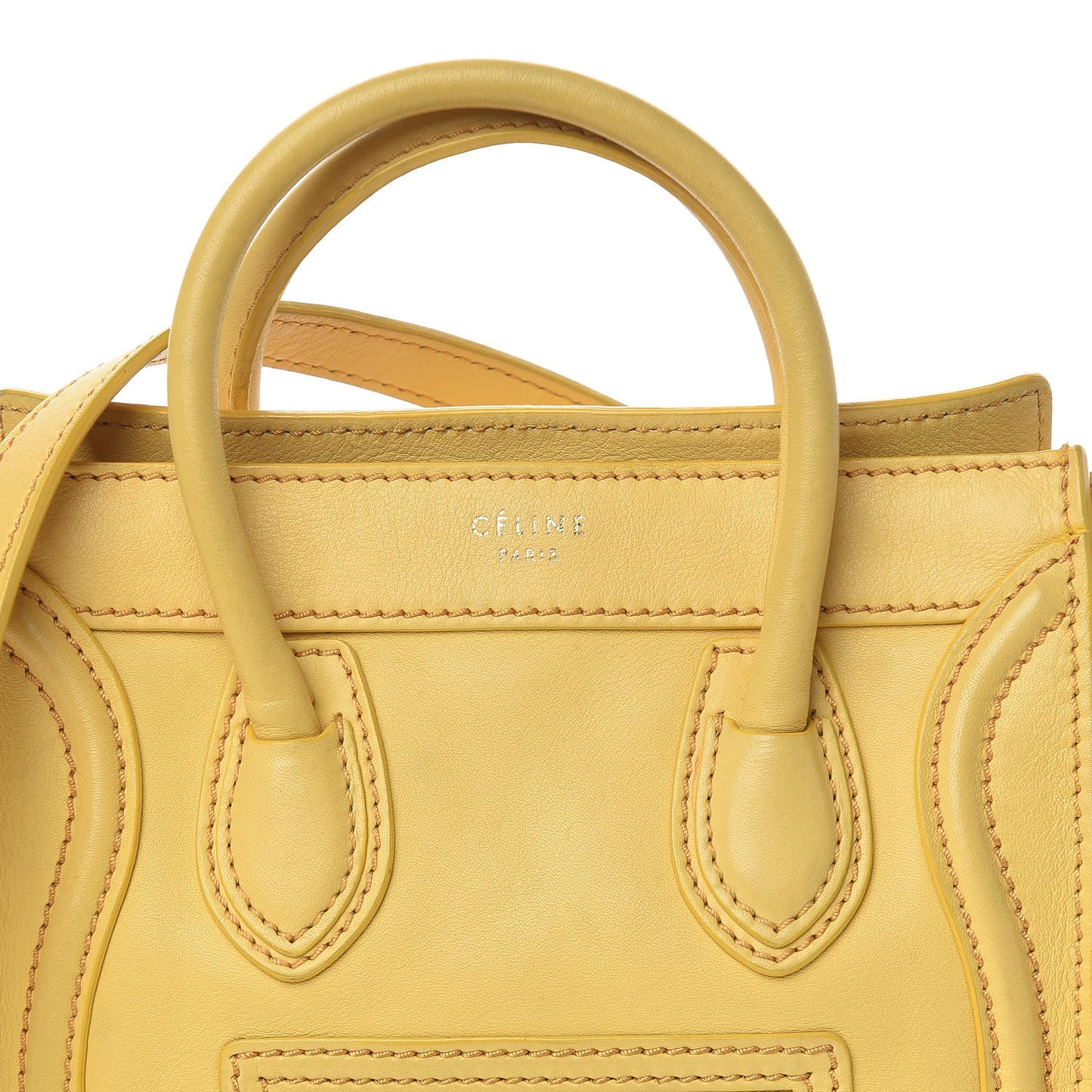 Smooth Calfskin Nano Luggage Citron