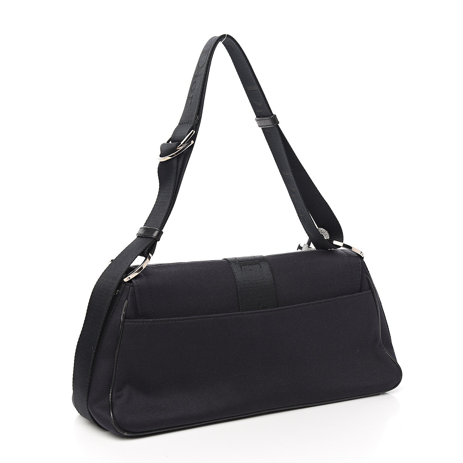 Christian Dior Silk Jersey Crystal Hardcore Clutch Black 2 of 10