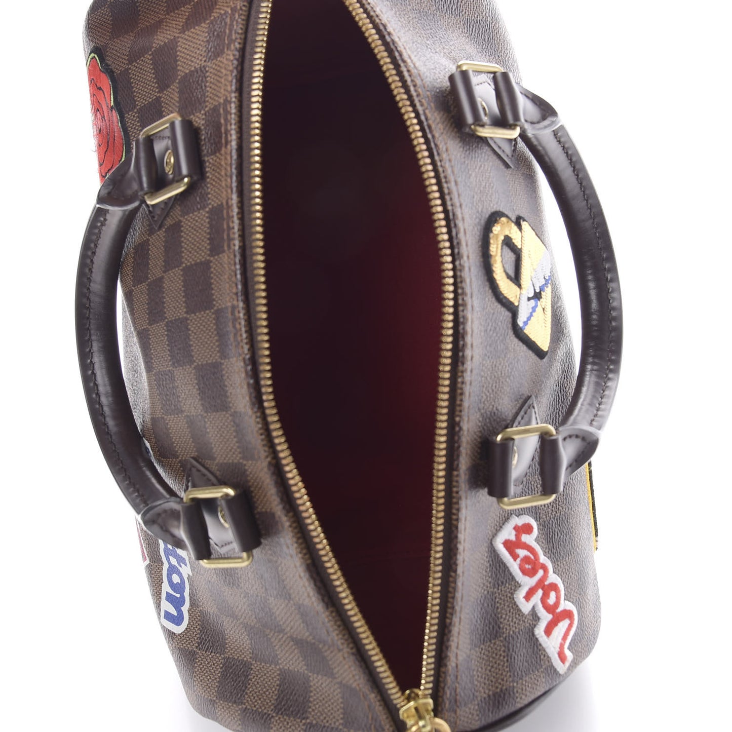 Damier Ebene Patches Speedy Bandouliere 30