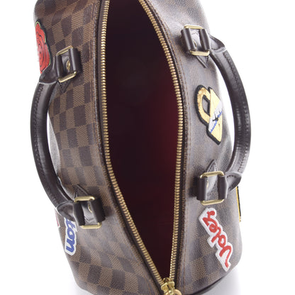 Louis Vuitton Damier Ebene Patches Speedy Bandouliere 30 5 of 12