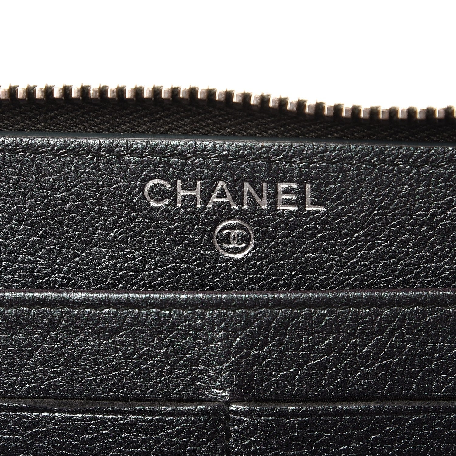Chanel Iridescent Goatskin Quilted Large Gusset Zip Around Wallet Purple 6 of 10