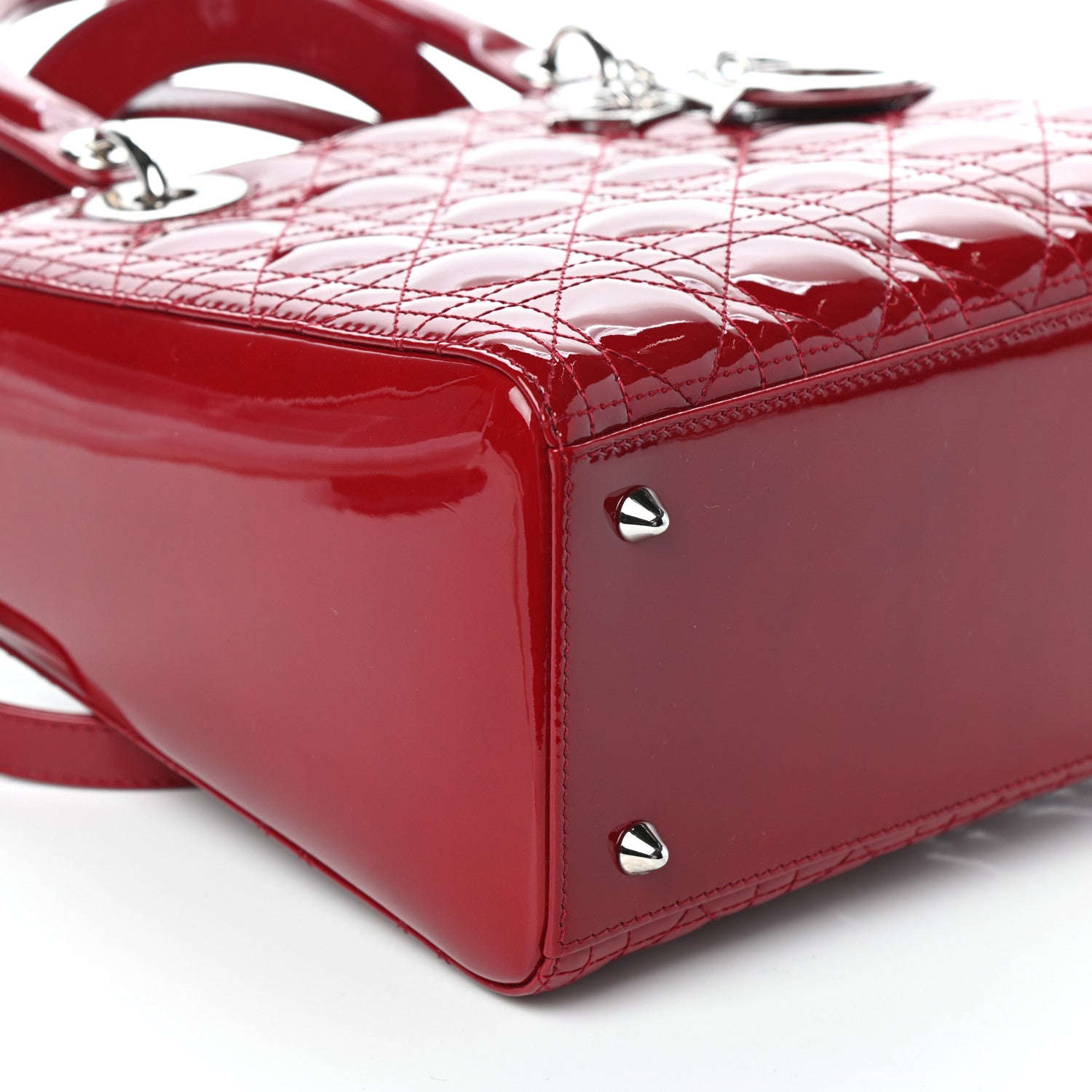 Christian Dior Patent Cannage Medium Lady Dior Red 7 of 8