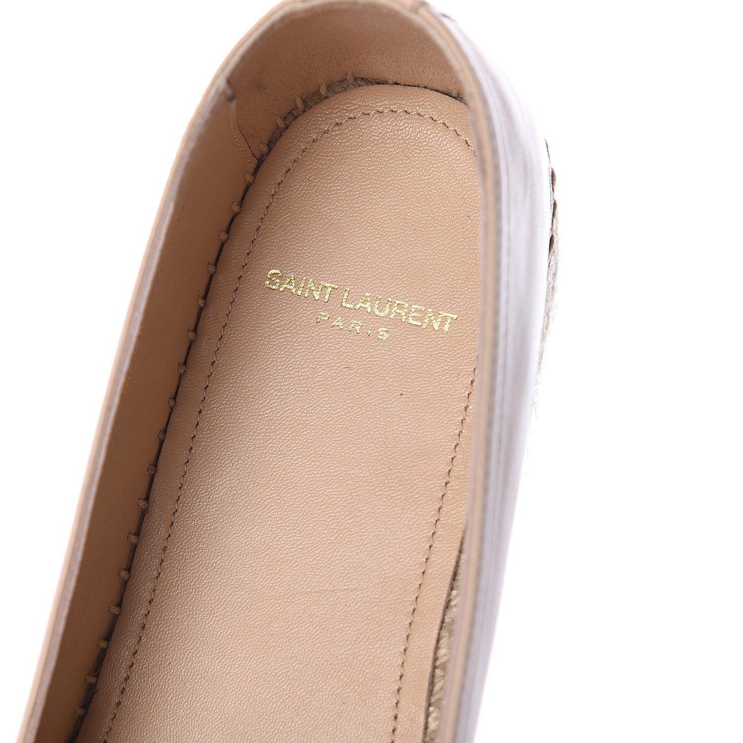 Saint Laurent Lambskin Monogram Espadrilles 40 Nude 6 of 7