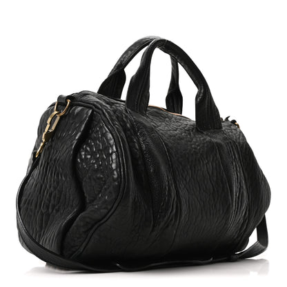 Alexander Wang Pebbled Lambskin Rocco Black Antique Brass Hardware 3 of 10