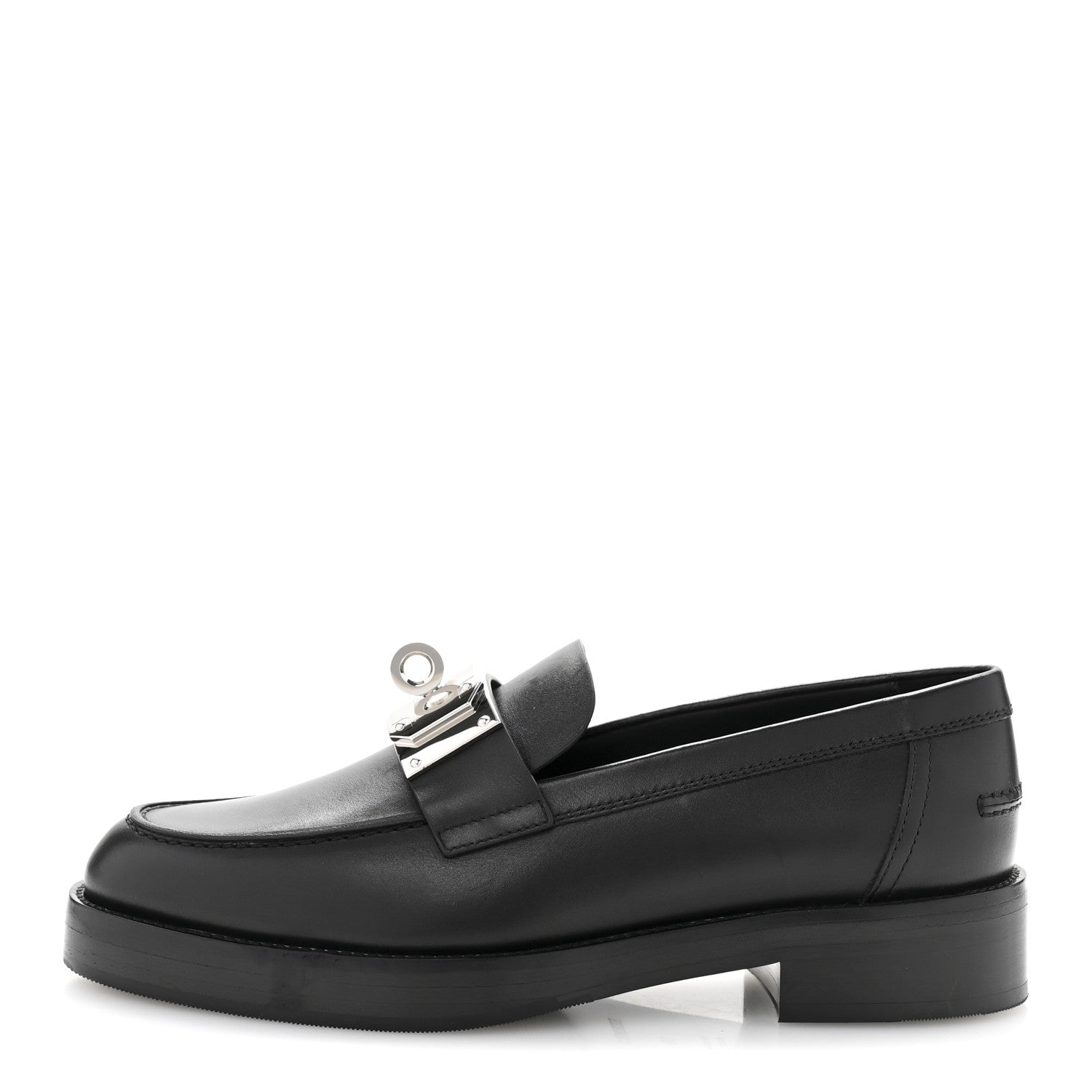 Hermes Calfskin Womens Hot Loafer 38 Black 1 of 12