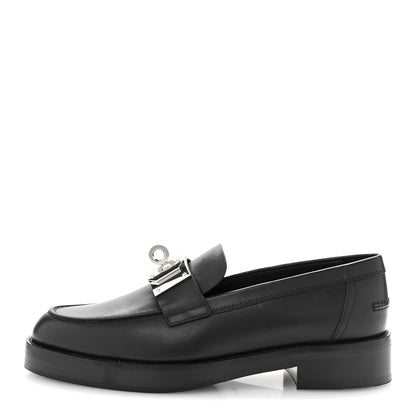 Hermes Calfskin Womens Hot Loafer 38 Black 1 of 12