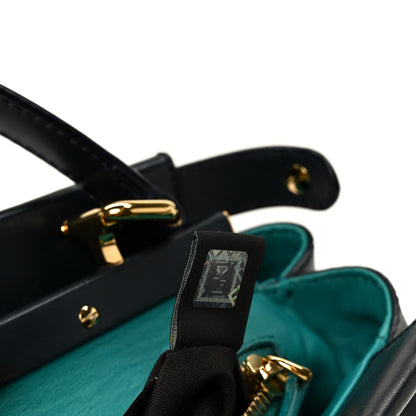 Fendi Vitello Morgan Shiny Nappa Medium Peekaboo Iconic Satchel Lavagna Lago 9 of 12