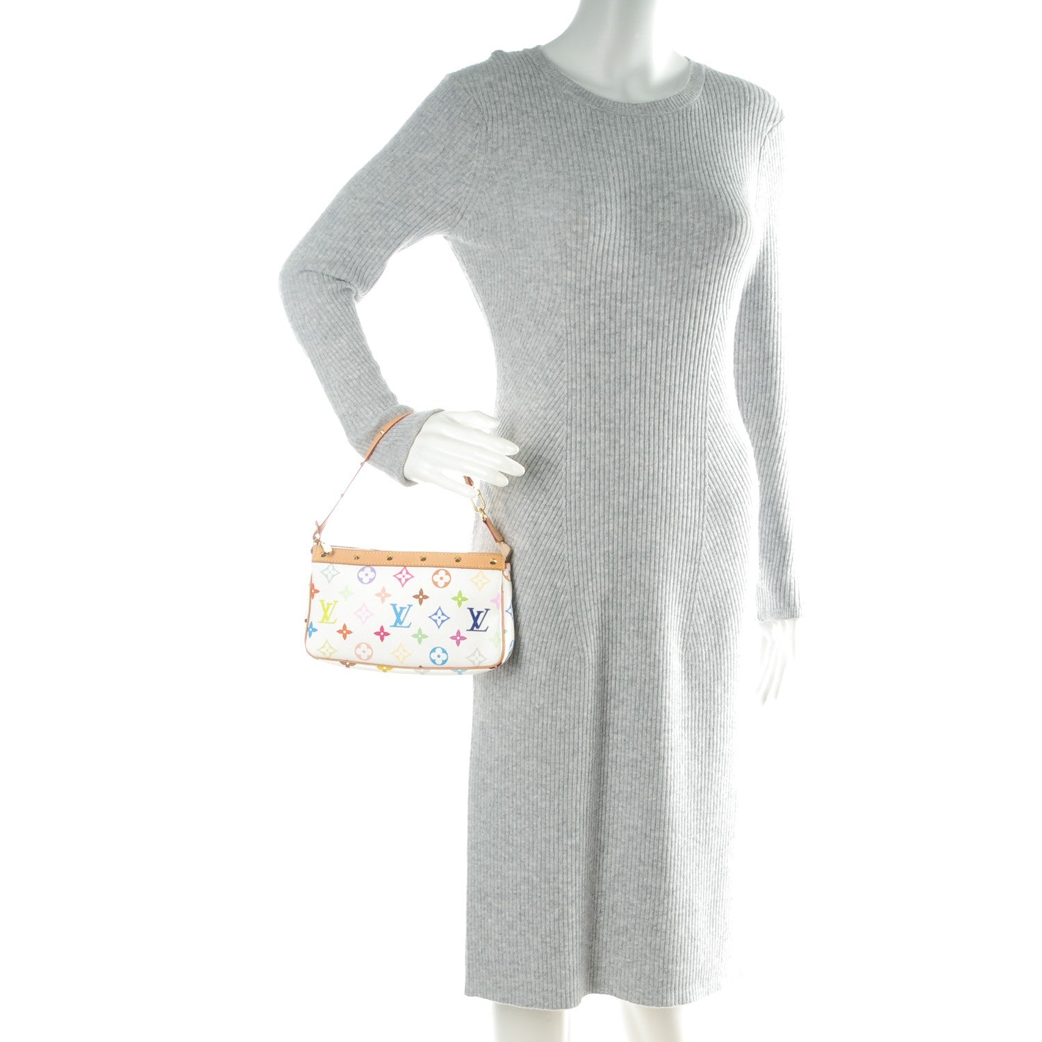 Louis Vuitton Monogram Multicolor Pochette Accessories White 2 of 8