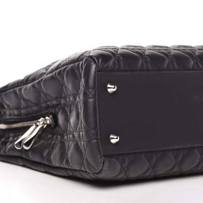 Christian Dior Glazed Calfskin Cannage Large Dior Soft Shopping Tote Black 6 of 10