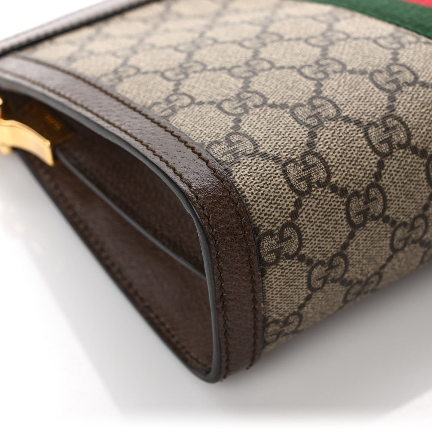 GG Supreme Monogram Web Small Ophidia Chain Shoulder Bag Brown