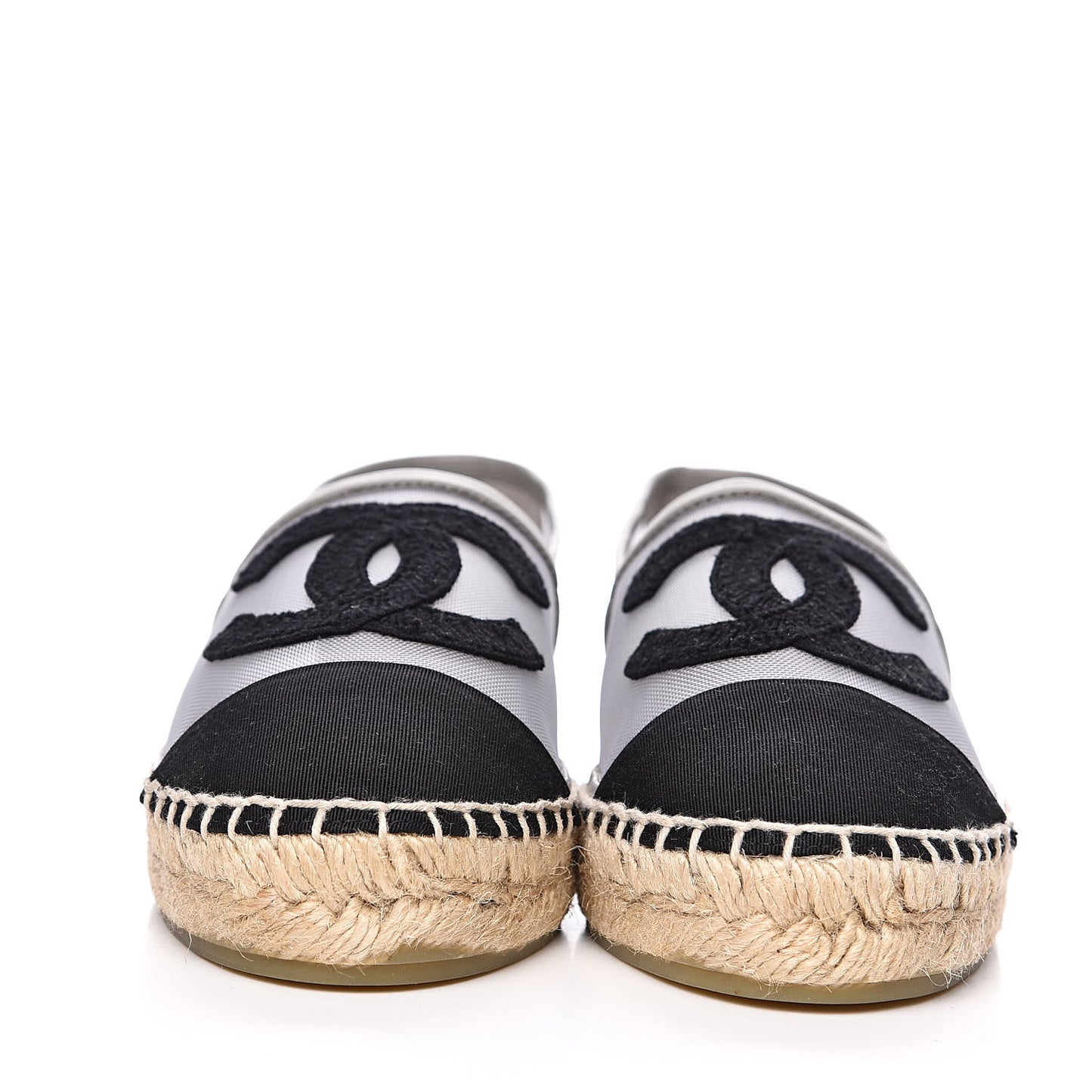 Mesh Grosgrain CC Espadrilles 37 Grey