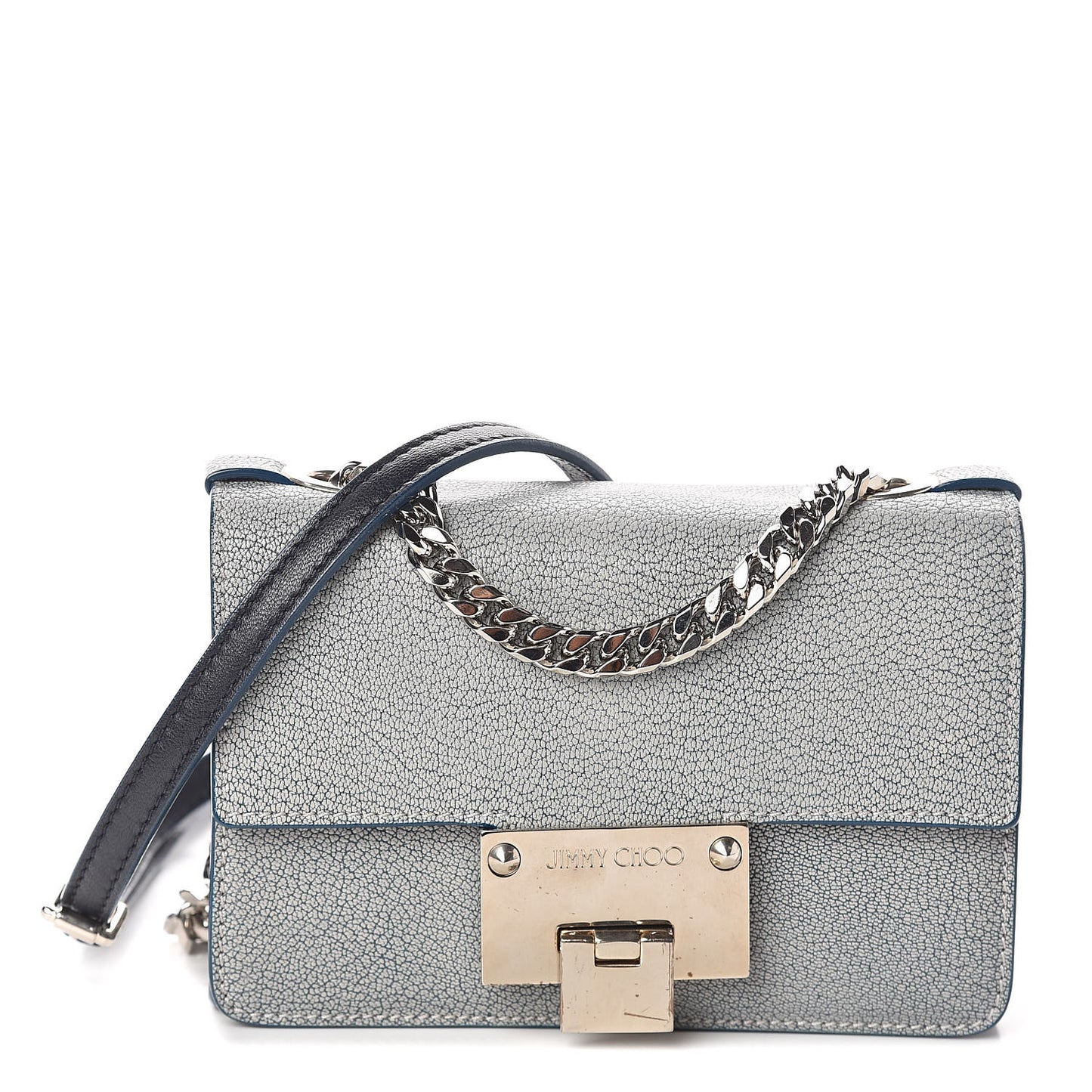 Washed Grainy Goatskin Mini Rebel Crossbody Bag Latte Denim