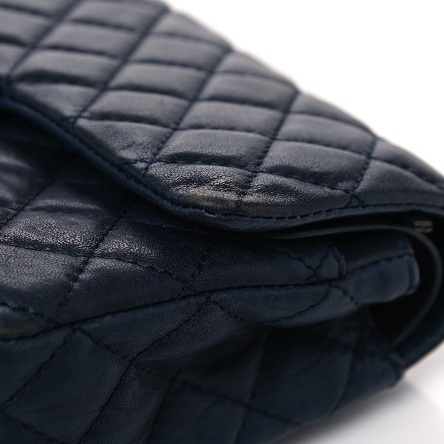 Chanel Lambskin Quilted Medium Double Flap Bijoux Chain Navy 17 of 23