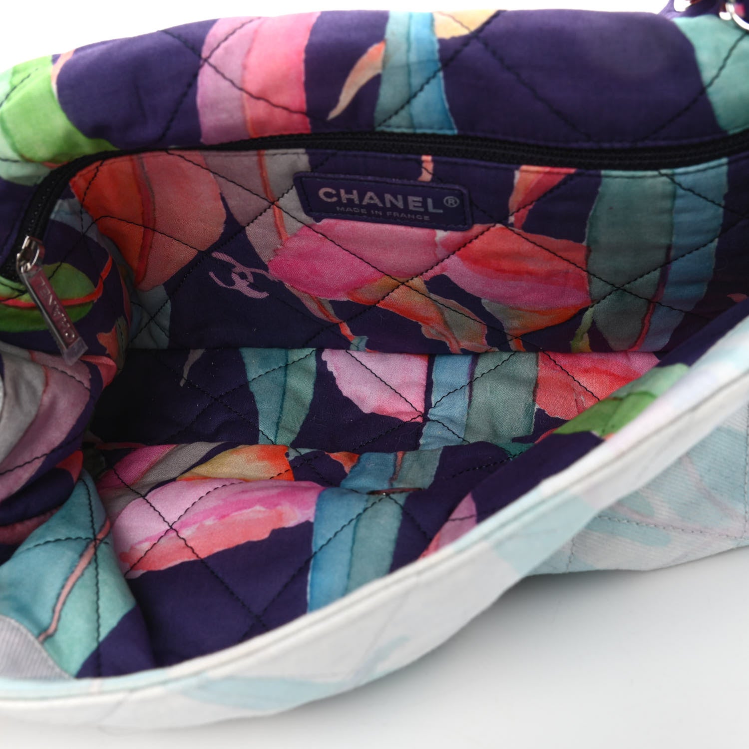 Chanel Canvas Quilted Jungle Jeans Flap White Multicolor 4 of 4