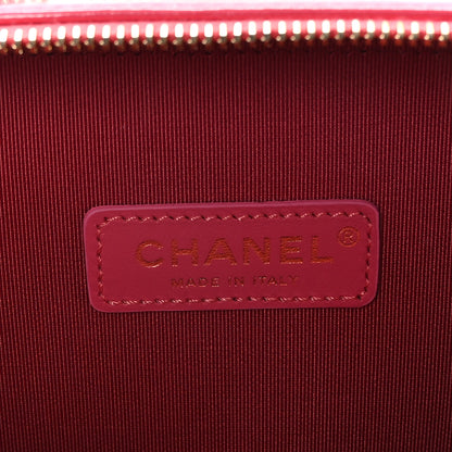 Chanel Crumpled Lambskin Quilted Get Round Top Handle Vanity Case Pink 7 of 10