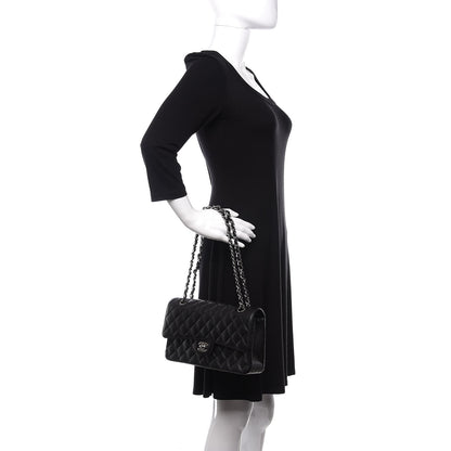 Chanel Caviar Quilted Medium Double Flap Black 2 of 12