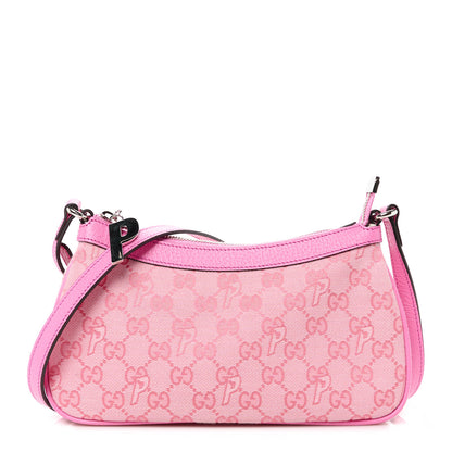 Gucci X PALACE GG Supreme Monogram Palace Textured Dollar Calfskin Shoulder Bag Pink Pale Rose Palace 1 of 10