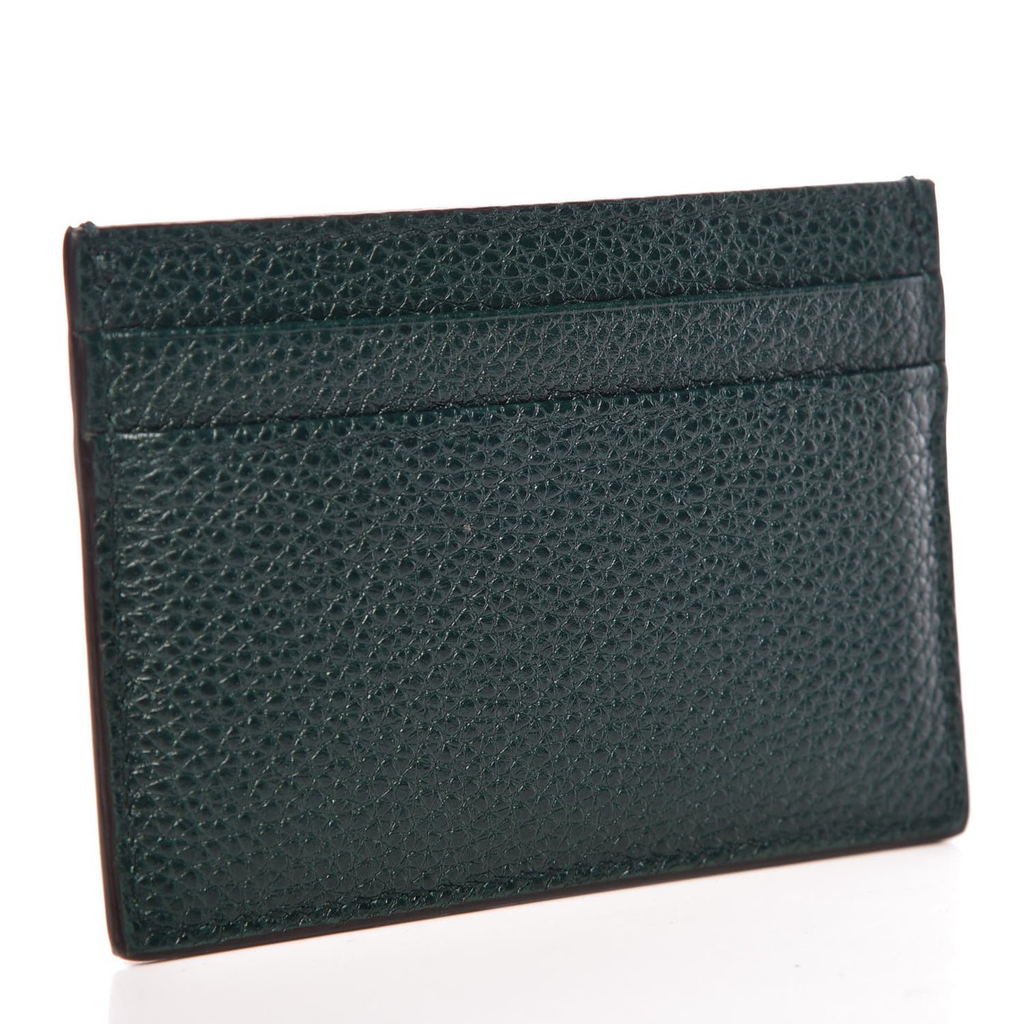 Grainy Calfskin Zumi Card Holder Vintage Green