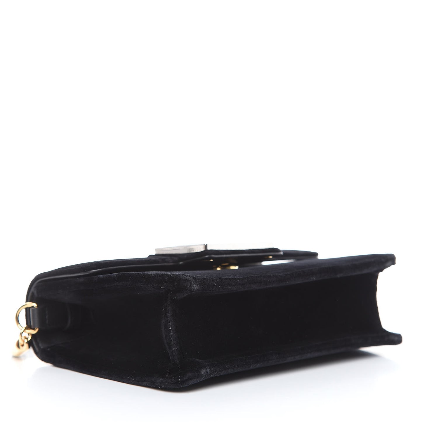 Velvet Crystal Square G Shoulder Bag Black