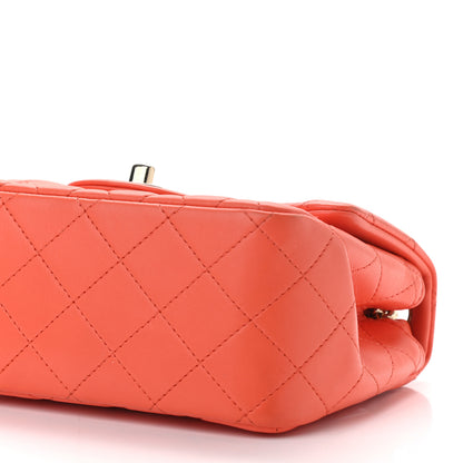Chanel Lambskin Quilted Mini Square Flap Light Orange 10 of 13
