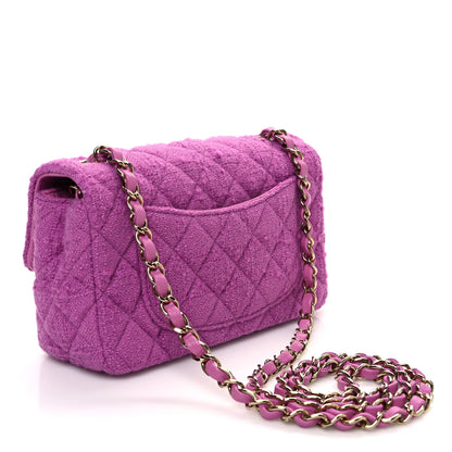 Chanel Tweed Quilted Mini Rectangular Flap Purple 3 of 10