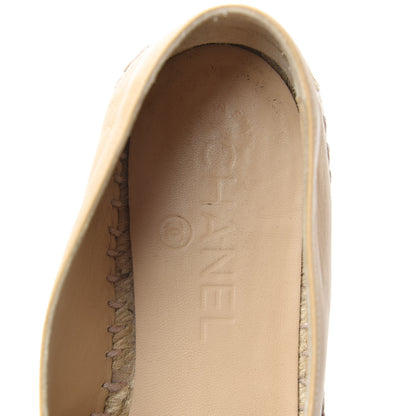 Chanel Lambskin CC Espadrilles 37 Beige Black 5 of 7