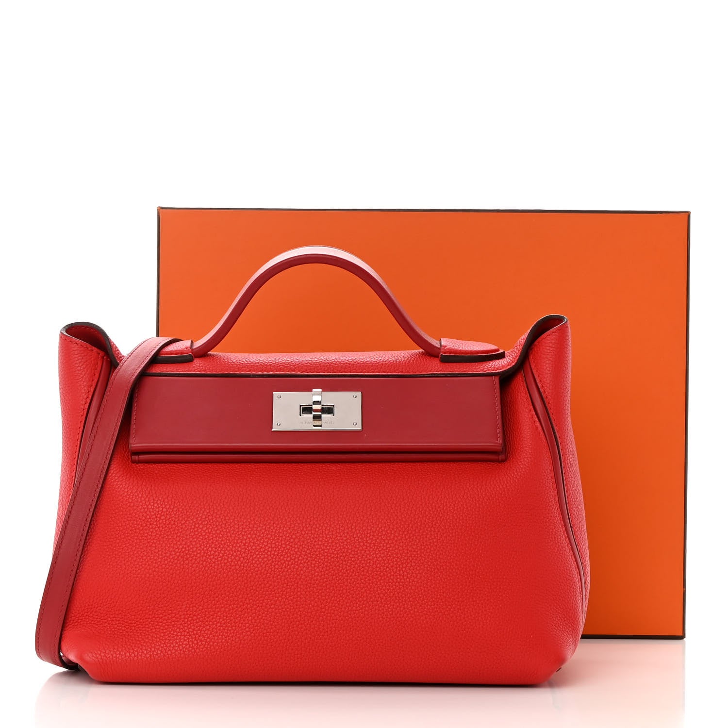 Hermes Taurillon Maurice Swift 24/24 29 Rouge De Coeur Rouge Piment 18 of 18