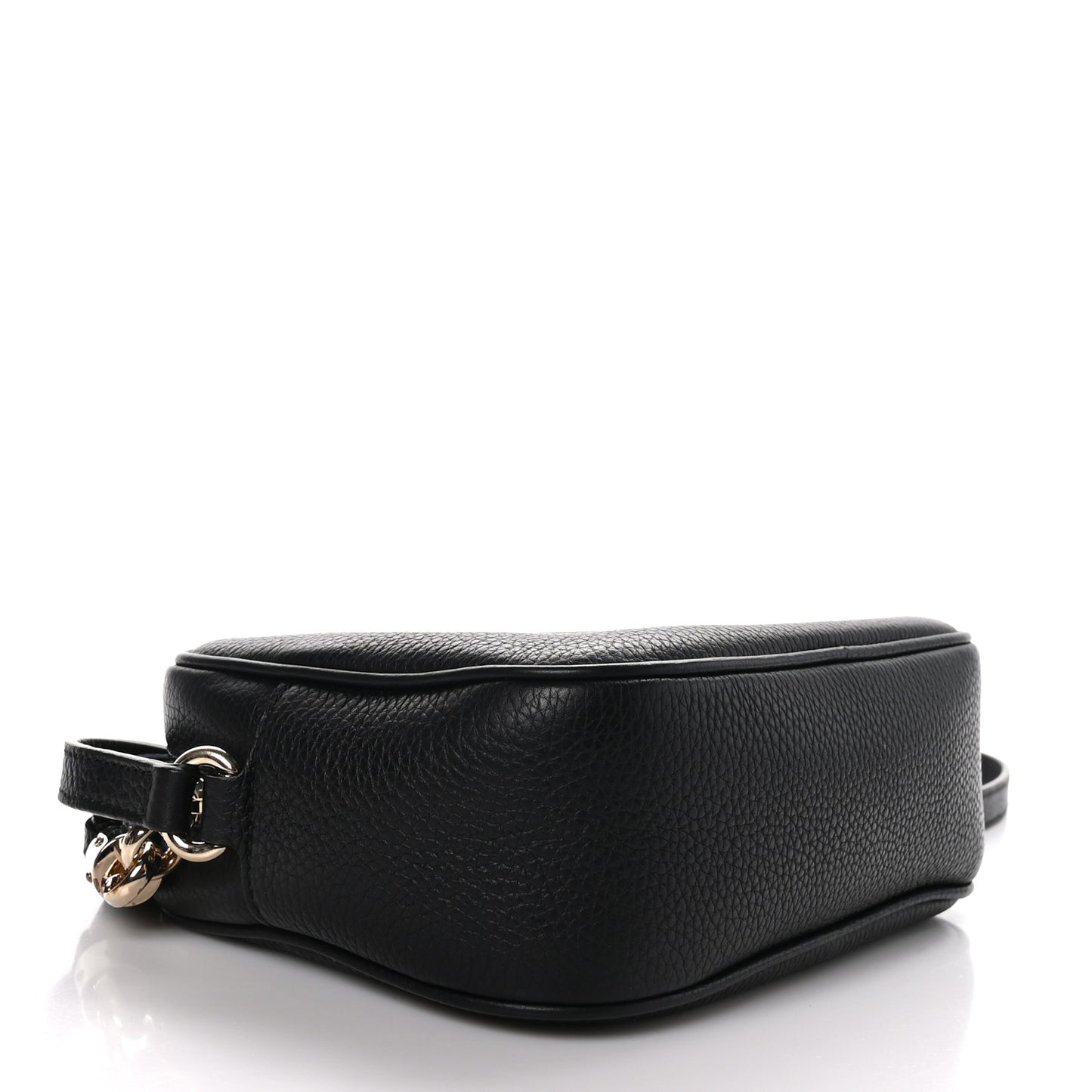 Pebbled Calfskin Small Soho Disco Bag Black