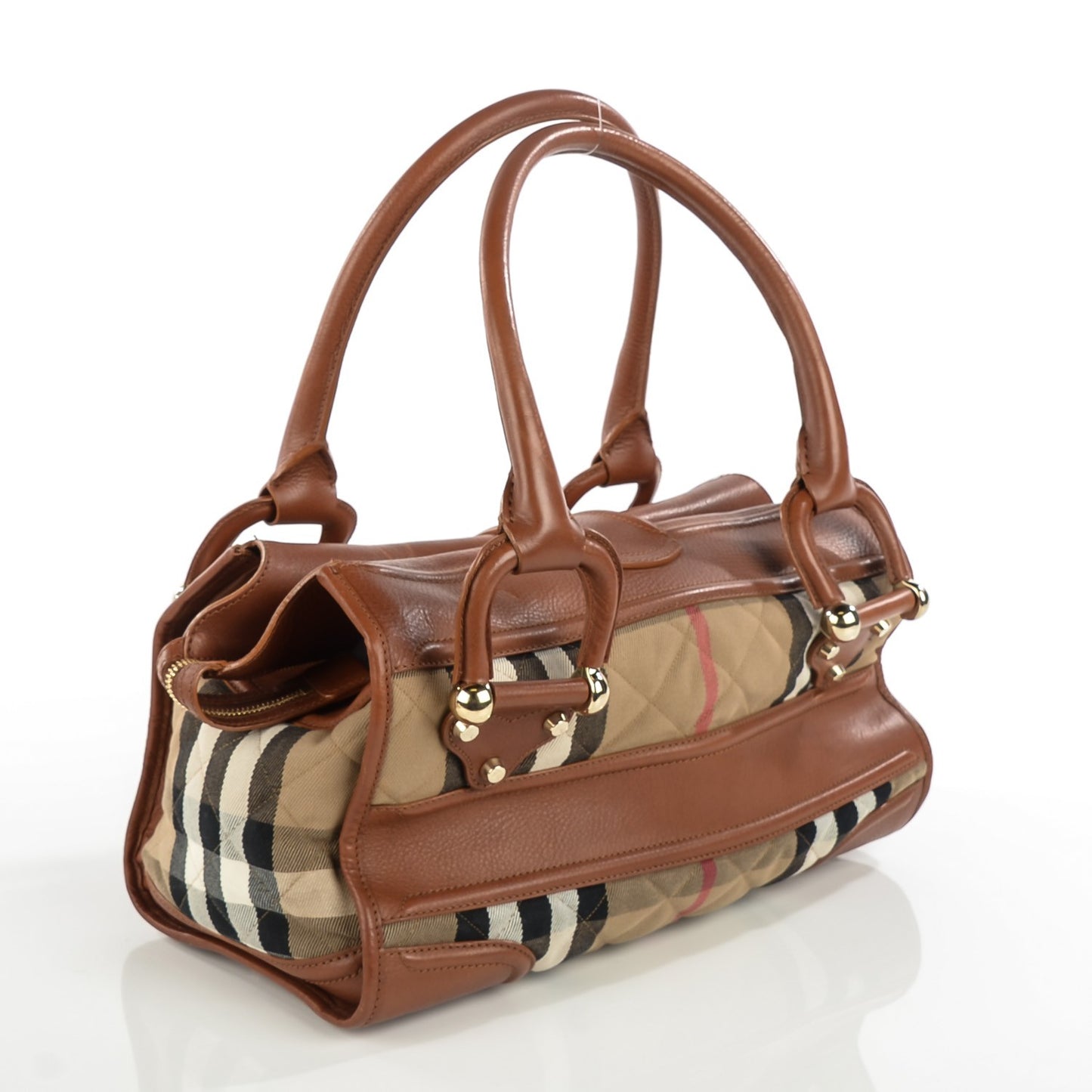 Quilted House Check Large Manor Tote Brown