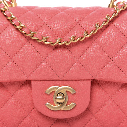 Chanel Caviar Quilted Mini Top Handle Rectangular Flap Pink 10 of 12