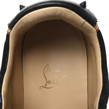 Christian Louboutin Suede Mesh Calfskin Loubishark Sneakers 40 Black Multicolor 6 of 7