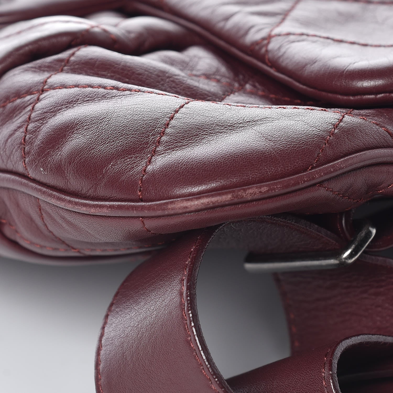 Chanel Calfskin Coco Pleats Large Messenger Flap Burgundy 9 of 11