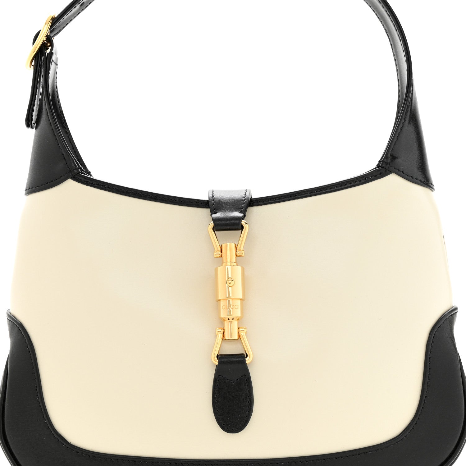 Gucci Boarded Dyana Lux Calfskin Bi-Color Small Jackie 1961 Hobo Mystic White Black 8 of 11