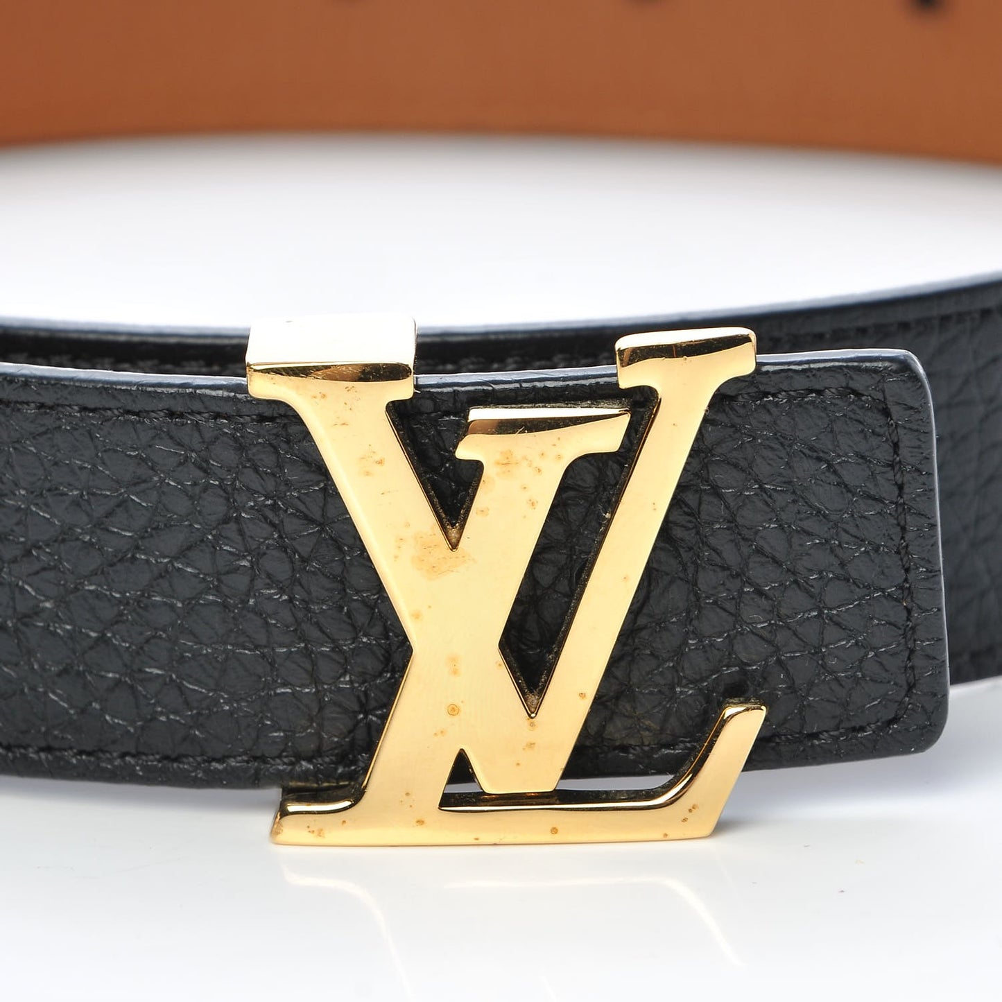 Taurillon Calfskin 30mm LV Initiales Reversible Belt 90 36 Black