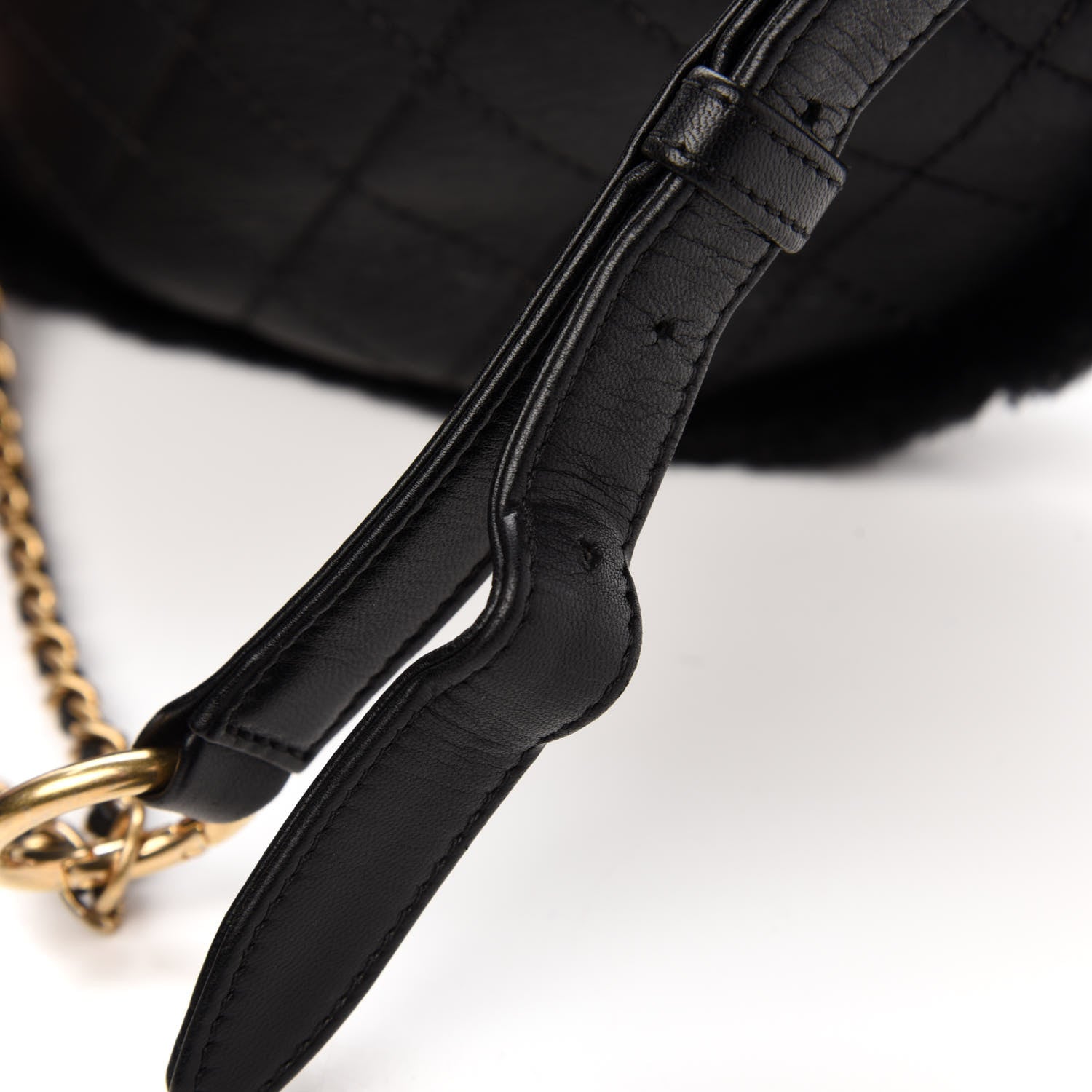 Chanel Calfskin Fur Quilted Waist Bag Fanny Pack Black 10 of 11