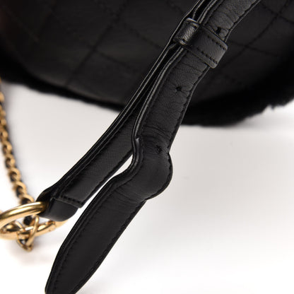 Chanel Calfskin Fur Quilted Waist Bag Fanny Pack Black 10 of 11