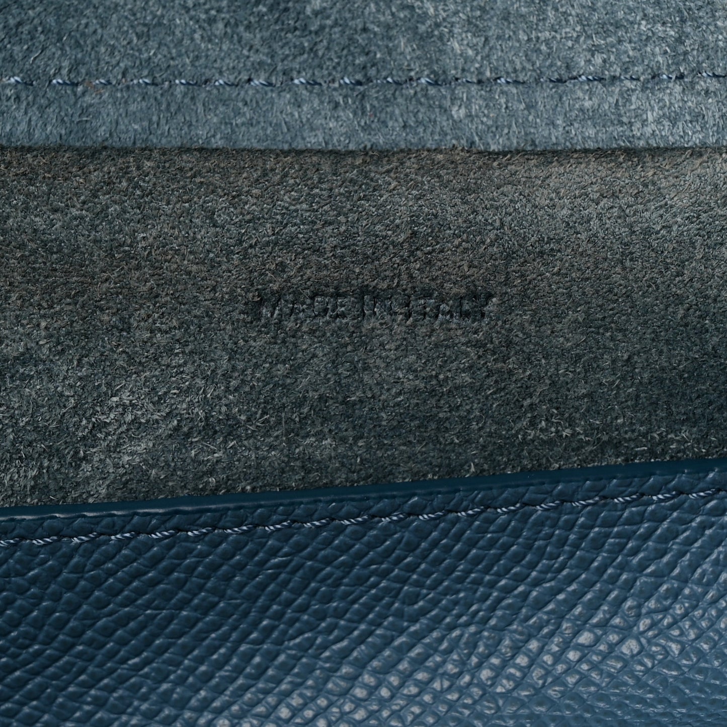 Grained Calfskin Micro Belt Bag Washed Blue