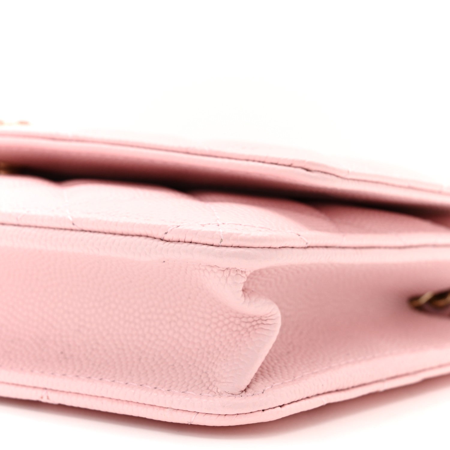 Chanel Caviar Quilted Crystal CC Wallet On Chain WOC Light Pink 11 of 12