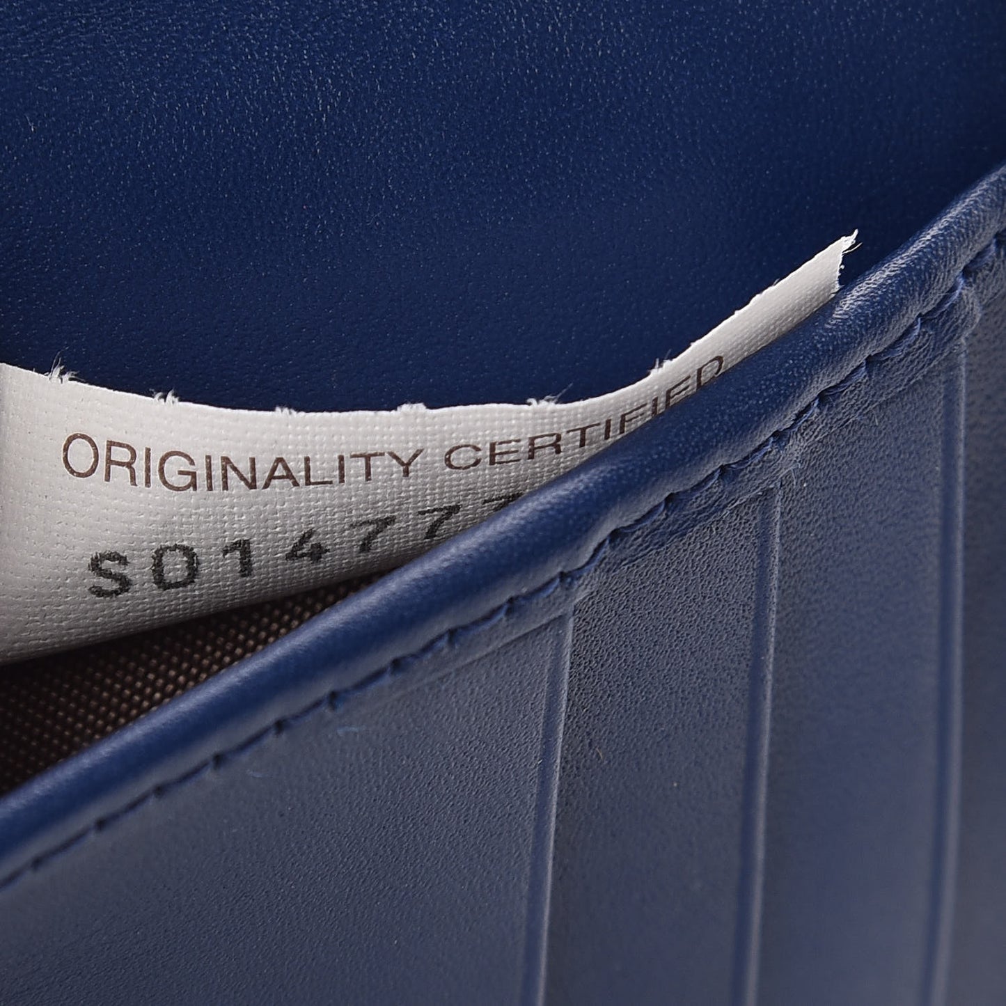 Nappa Intrecciato Card Holder Cobalt