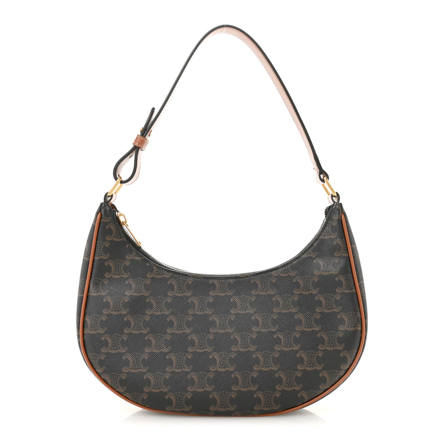 Triomphe Canvas Calfskin Ava Shoulder Bag Tan